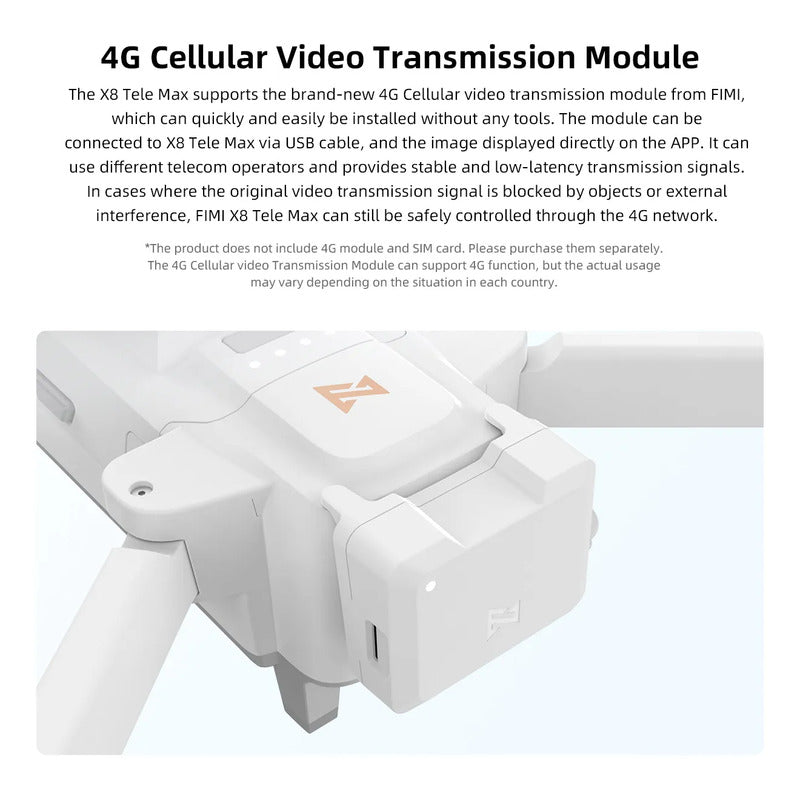 Dron Fimi Fimi X8 Tele 4k Wide Angle Ptz 48 Minutos Vuelo Blanco