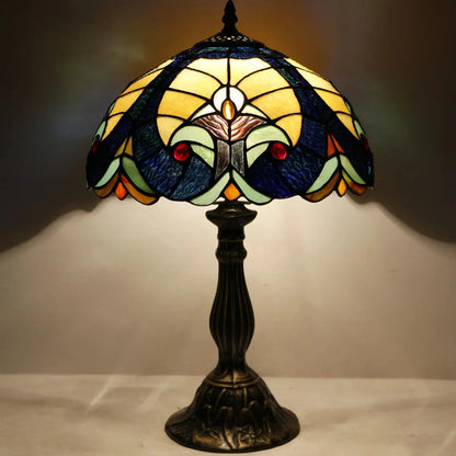 Werfactory Tiffany - Lámpara De Mesa De Noche De Vidrio Te.