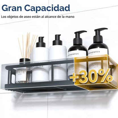 Organizador De Ducha Adhesivo Gran Capacidad A Prueba De Óxi Negro