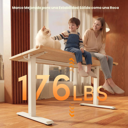 Escritorio De Pie Eléctrico 48x24 Moderno Arce Blanco Ajusta Arce