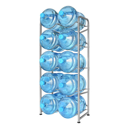 Soporte Para 10 Botellas De Agua 5 Galones 5 Niveles Gris Pl Gris Plata