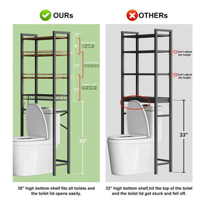 Estante Organizador De Baño 4 Niveles Ajustable Sobre Inodor