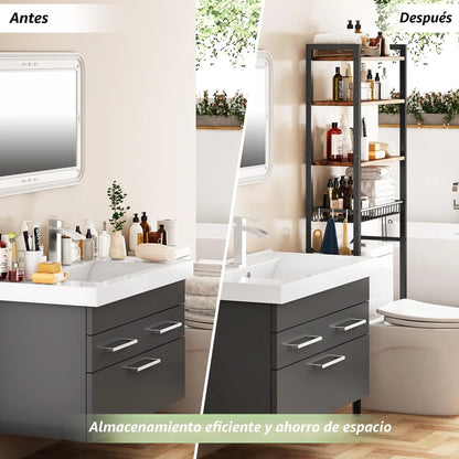 Estante Organizador De Baño 4 Niveles Ajustable Sobre Inodor