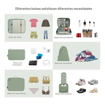 Juego De 8 Cubos Organizadores De Equipaje Verde Matcha Matcha Green