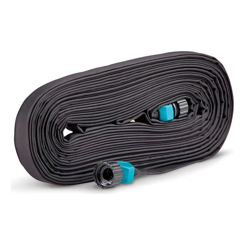 Manguera De Remojo Plana Fiskars Con Adaptador, De 9 Mm Y Color Negro