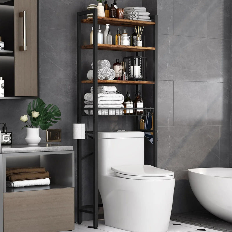 Estante Organizador De Baño 4 Niveles Ajustable Sobre Inodor