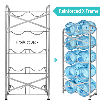 Soporte Para 10 Botellas De Agua 5 Galones 5 Niveles Gris Pl Gris Plata