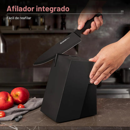 Juego De Cuchillos De Cocina 15 Piezas Con Bloque Negro Acer Negro