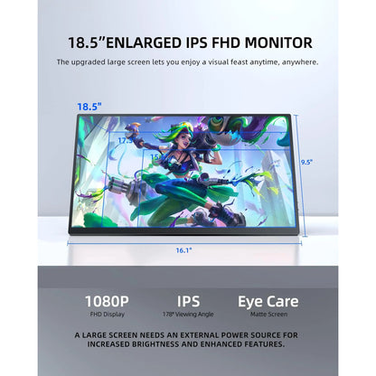 Monitor Portátil 18.5 Pulgadas 120 Hz Full Hd Para Juegos 125 Voltaje