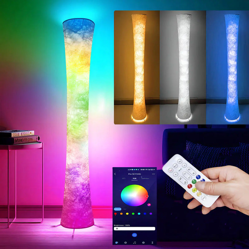 World Win Lámparas De Pie Led Inteligentes, Cambio De Colo Multicolor Blanco