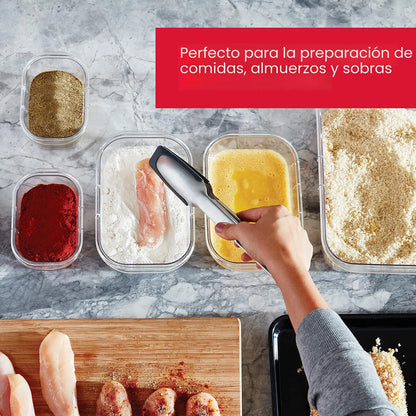 Juego De 5 Contenedores Plásticos Sin Bpa A Prueba De Fugas Transparente