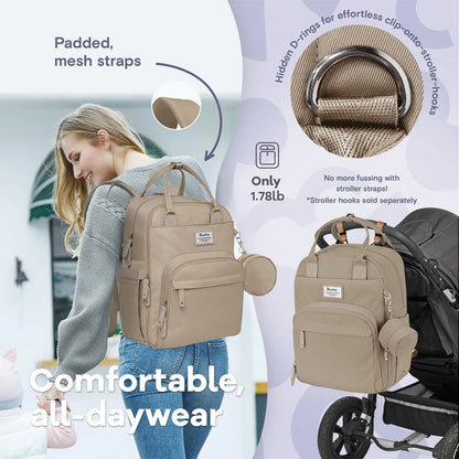 Mochila Para Pañales Impermeable Con Cambiador Y 17 Bolsillo Arcilla Diseño De La Tela