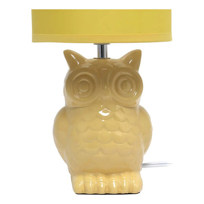 Lámpara De Escritorio Simple Designs Led De Cerámica Con Diseño De Búho Amarillo
