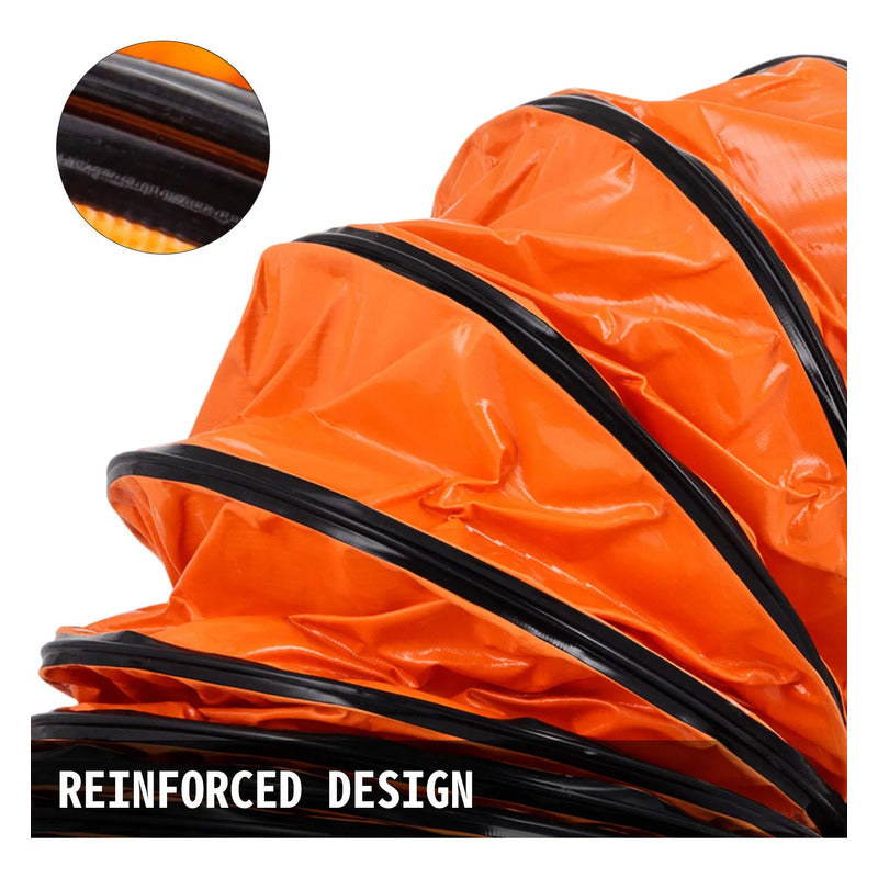 Manguera Flexible Pvc 5 Metros 12 Pulgadas Ventilador Escape Naranja