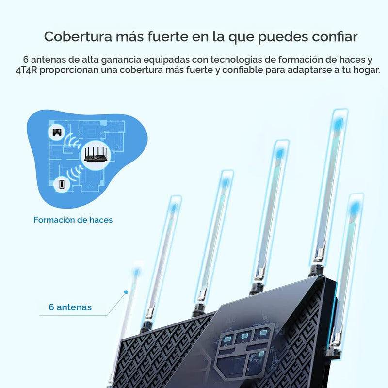 Router Wifi 6 Gigabit Ax5400 Doble Banda Cobertura Amplia