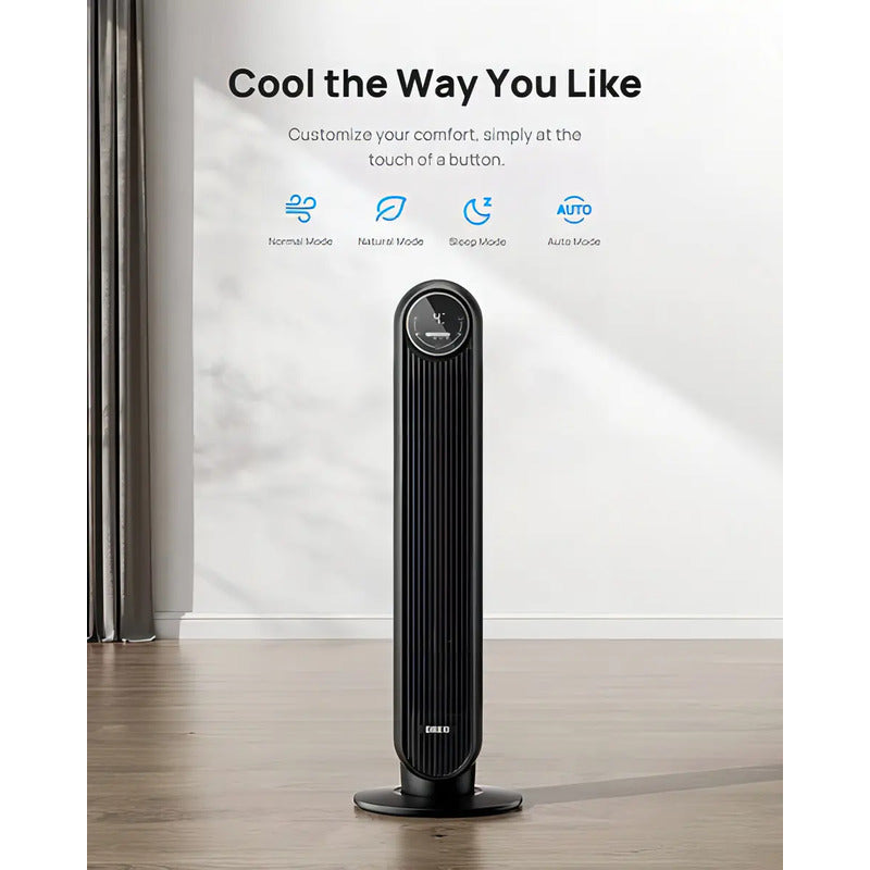 Ventilador De Torre Dreo Silencioso Con 4 Velocidades Y Control Remoto 30 Cm 60 Hz Negro