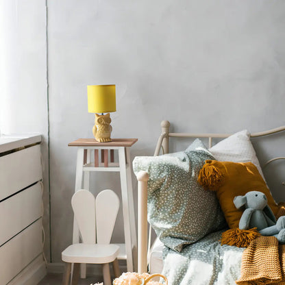 Lámpara De Escritorio Simple Designs Led De Cerámica Con Diseño De Búho Amarillo