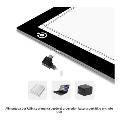 Caja De Luz Led A4 Portátil Para Dibujo Y Transferencias