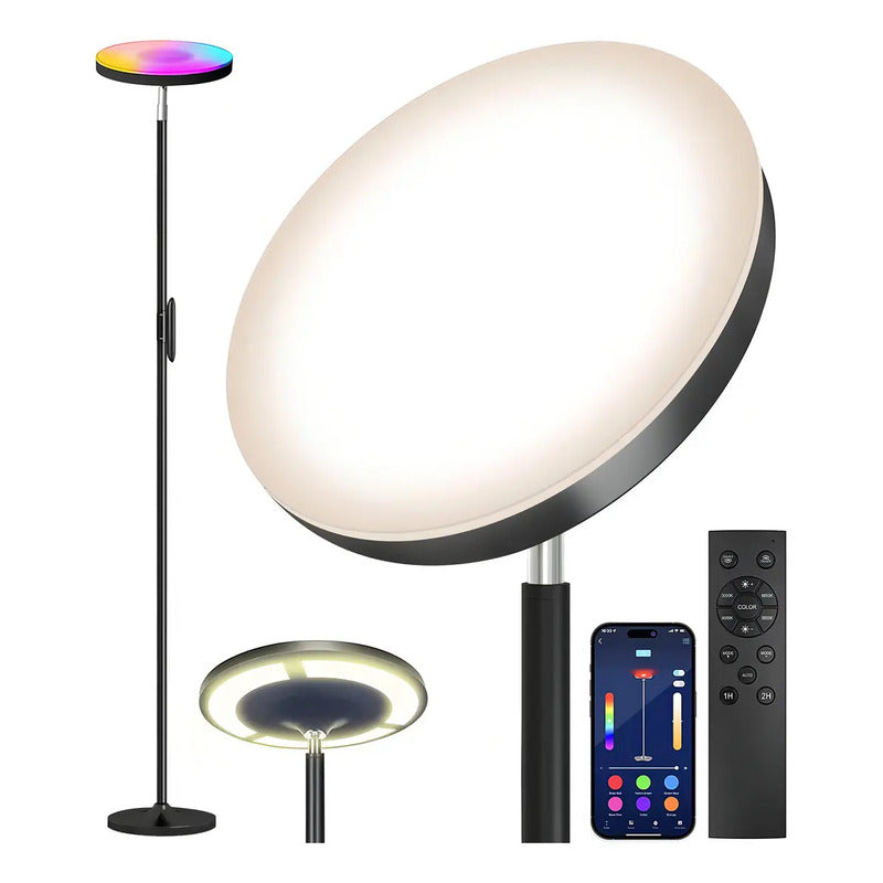 Lámpara De Pie Keepsmile Rgb Con Iluminación Doble Y Control Por App Verde Oscuro