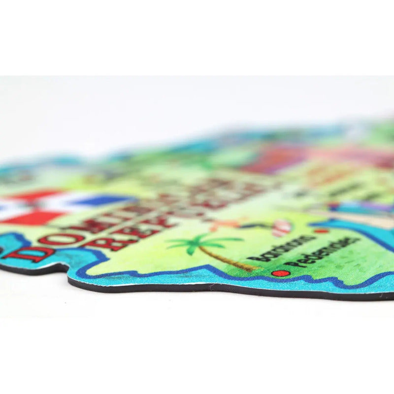 Imán En Forma De Mapa De República Dominicana, Recuerdo Y. Multicolor