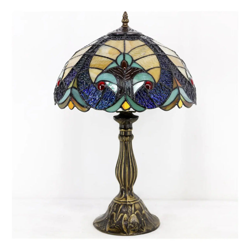 Werfactory Tiffany - Lámpara De Mesa De Noche De Vidrio Te.