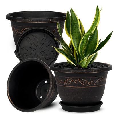 Qcqhdu Macetas Para Plantas, 3 Paquetes De Macetas De 10 Pul