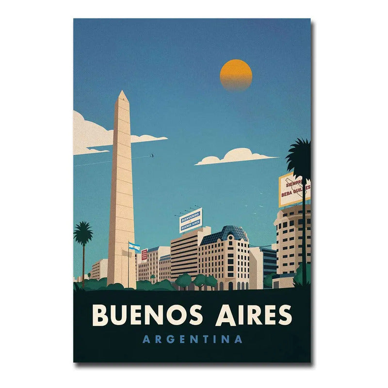 Buenos Aires Travel Art - Imán Para Refrigerador (2.5 X 3.. Multicolor