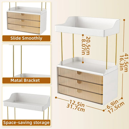 Organizador De Maquillaje 3 Cajones 5 Niveles Para Baño Ámbar
