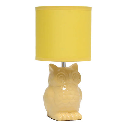 Lámpara De Escritorio Simple Designs Led De Cerámica Con Diseño De Búho Amarillo