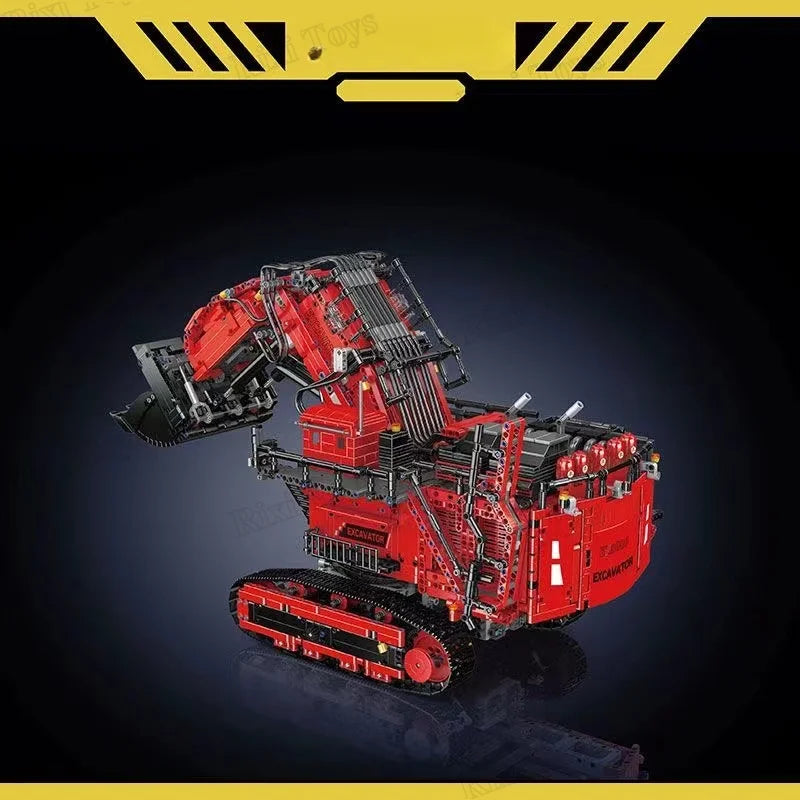Detalle Mould King 17071 - Gran Excavadora Roja Pesada (4767 Piezas)