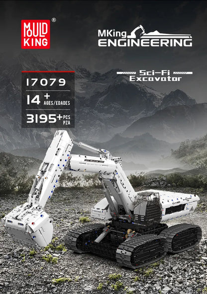 Mould King 17079 - Excavadora de Ingeniería Motorizada Escala 1:8 (3195 Piezas)