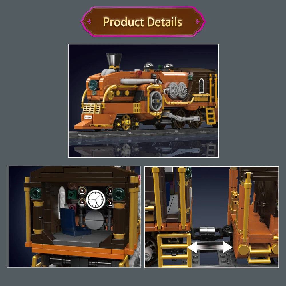 Mould King 12046 - Mould King 12046 - Tren Eléctrico Steampunk de Ciudad (1954  - detalle 3