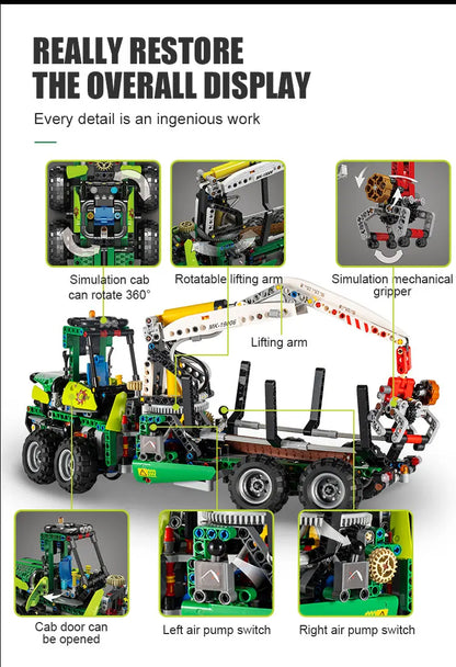 Mould King 19006 - Máquina Forestal Neumática con Control por Aplicación (938 Piezas)