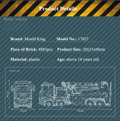 Detalle Mould King 17027 / 17028 - Vehículo de Bomberos Electrónico RC (4883 Piezas)
