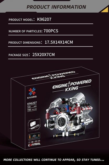 Kaiyu 96207 - Motor A Escala Supercoche F40LM V8 MOC con Control por App y - detalle 14