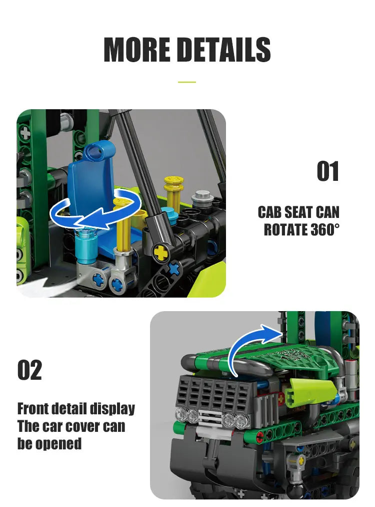 Mould King 19006 - Máquina Forestal Neumática con Control por Aplicación (938 Piezas)