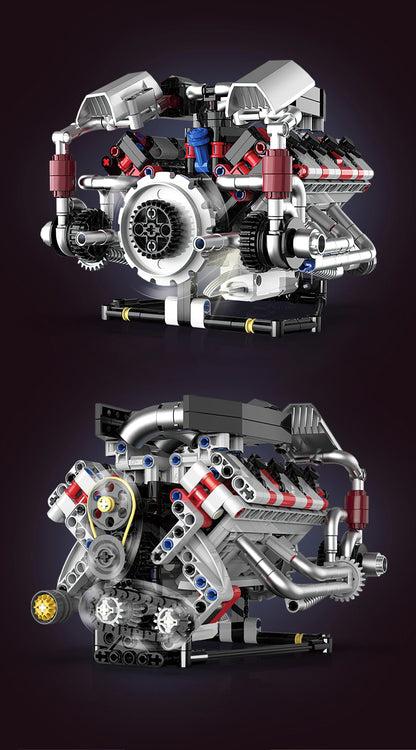 Kaiyu 96207 - Motor A Escala Supercoche F40LM V8 MOC con Control por App y - detalle 8
