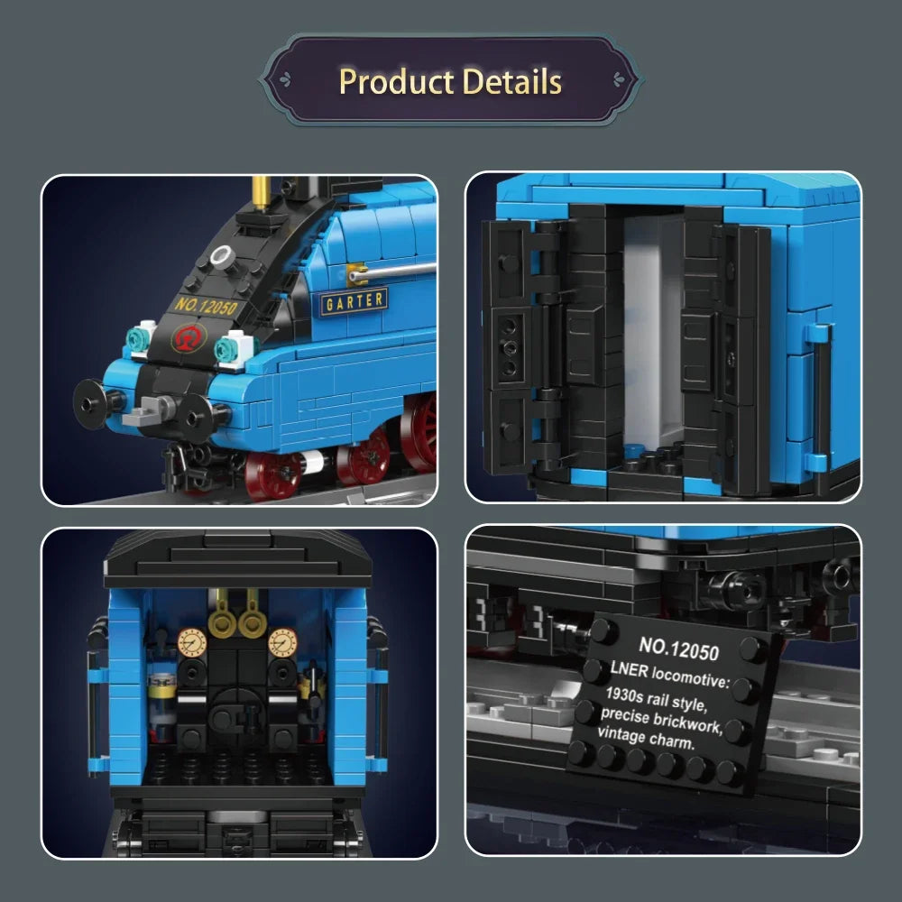 Mould King 12050 - Mould King 12050 - Locomotora A4 Mallard Azul U468 (1399 Pie - detalle 3
