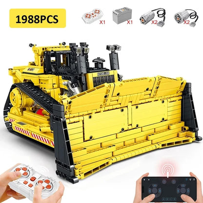 Reobrix 22001 - Camión Grúa Bulldozer D11 de Ingeniería Mecánica RC (1988 Piezas) - detalle 6