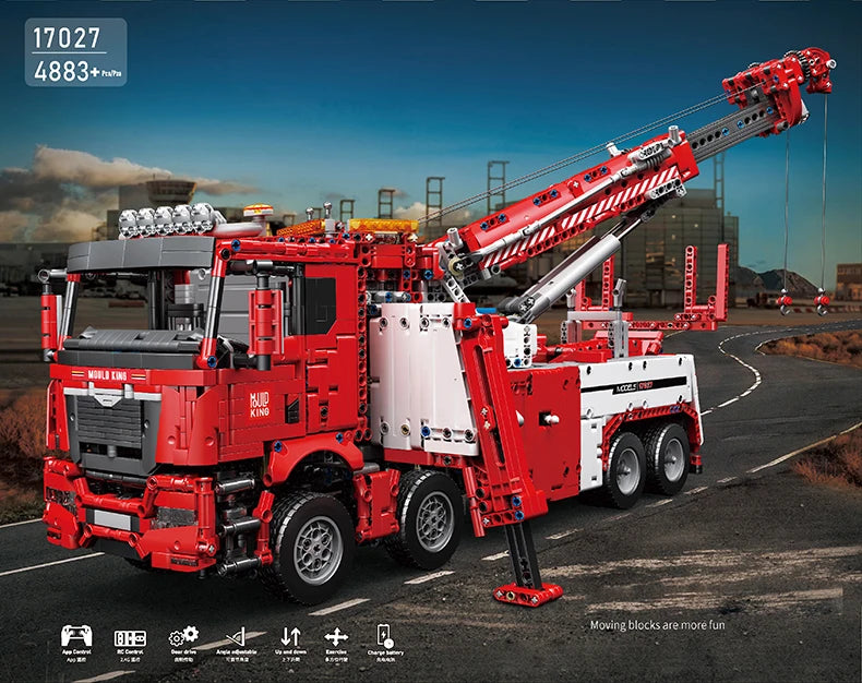 Detalle Mould King 17027 / 17028 - Vehículo de Bomberos Electrónico RC (4883 Piezas)