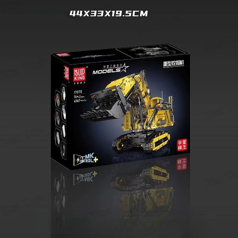 Detalle Mould King 17070 - Gran Excavadora Amarilla Pesada (4767 Piezas)