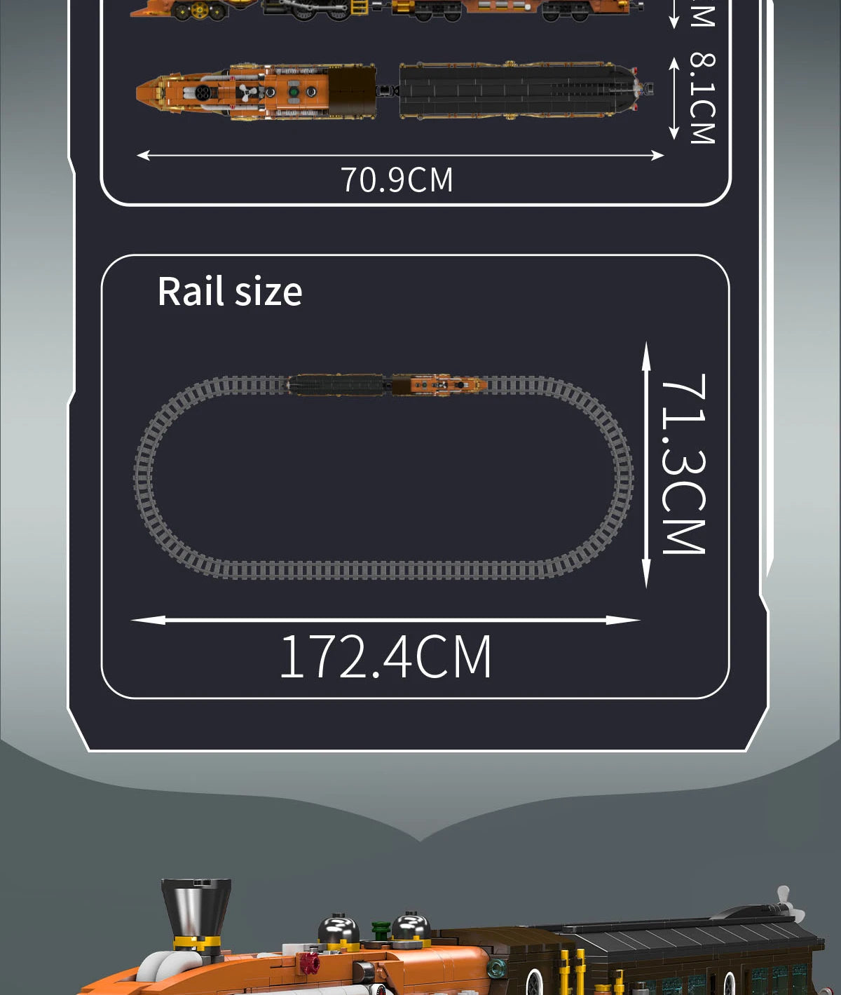 Mould King 12046 - Mould King 12046 - Tren Eléctrico Steampunk de Ciudad (1954  - detalle 7
