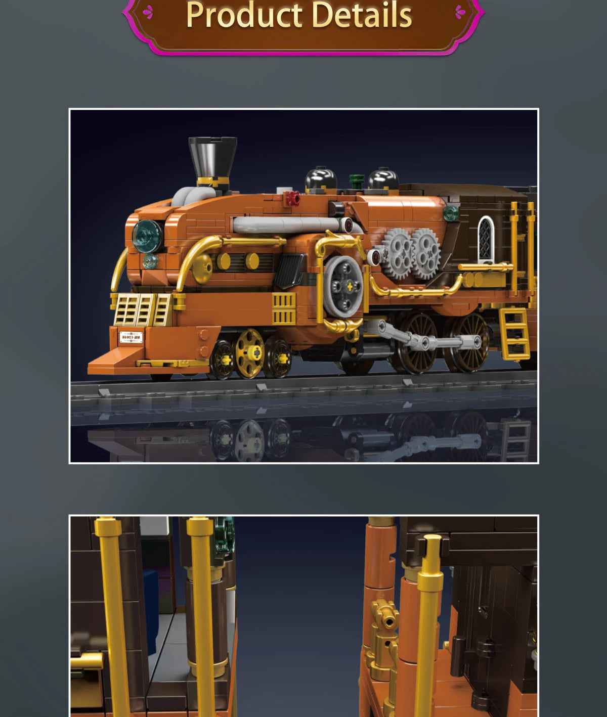 Mould King 12046 - Mould King 12046 - Tren Eléctrico Steampunk de Ciudad (1954  - detalle 9