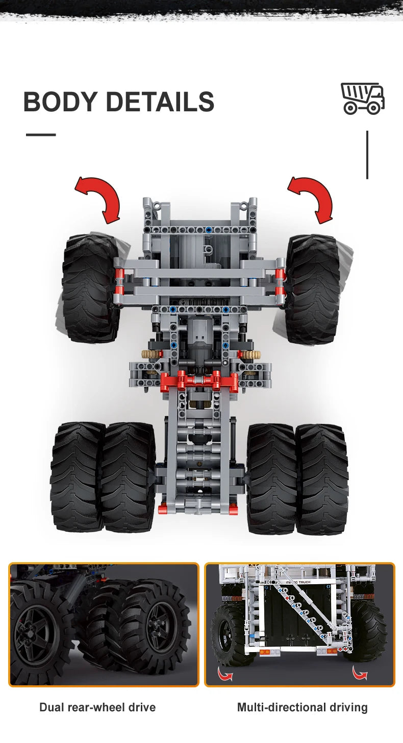 Mould King 13170 - Camión Volquete T284 con Control por Aplicación (2044 Piezas)