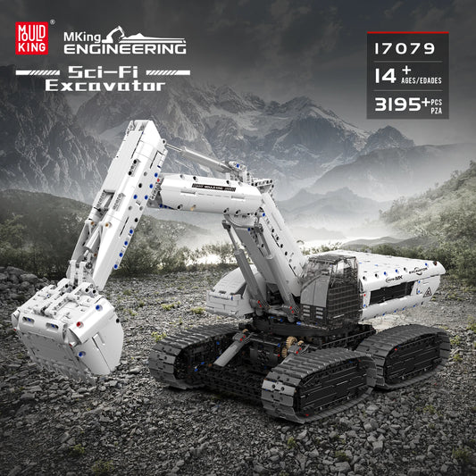 Mould King 17079 - Excavadora de Ingeniería Motorizada Escala 1:8 (3195 Piezas)