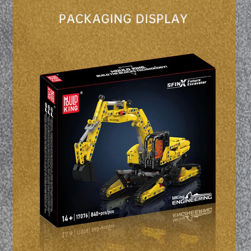 Mould King 17076 - Excavadora Motorizada Rastreada (840 Piezas)
