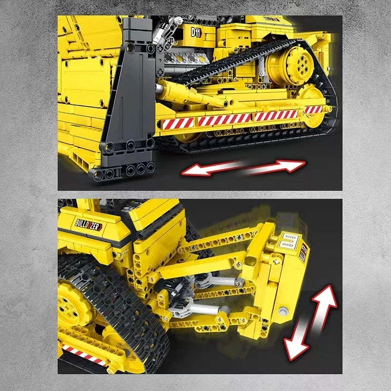 Reobrix 22001 - Camión Grúa Bulldozer D11 de Ingeniería Mecánica RC (1988 Piezas) - detalle 3