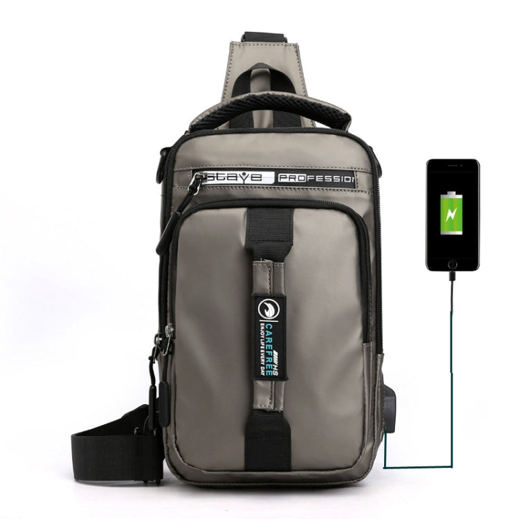 HaoShuai 1100-1 Men Chest Bag Multifuncional Single / Double Shoulder Backpack con puerto de carga USB externo, 1100-1 Khaki, 1100-1 Dark Blue, 1100-1 Black, 1100-1 Gray, 1100-1 Army Green