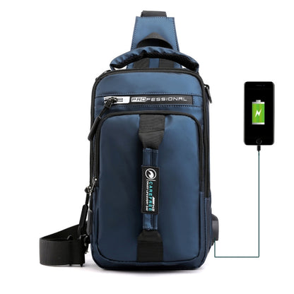 HaoShuai 1100-1 Men Chest Bag Multifuncional Single / Double Shoulder Backpack con puerto de carga USB externo, 1100-1 Khaki, 1100-1 Dark Blue, 1100-1 Black, 1100-1 Gray, 1100-1 Army Green