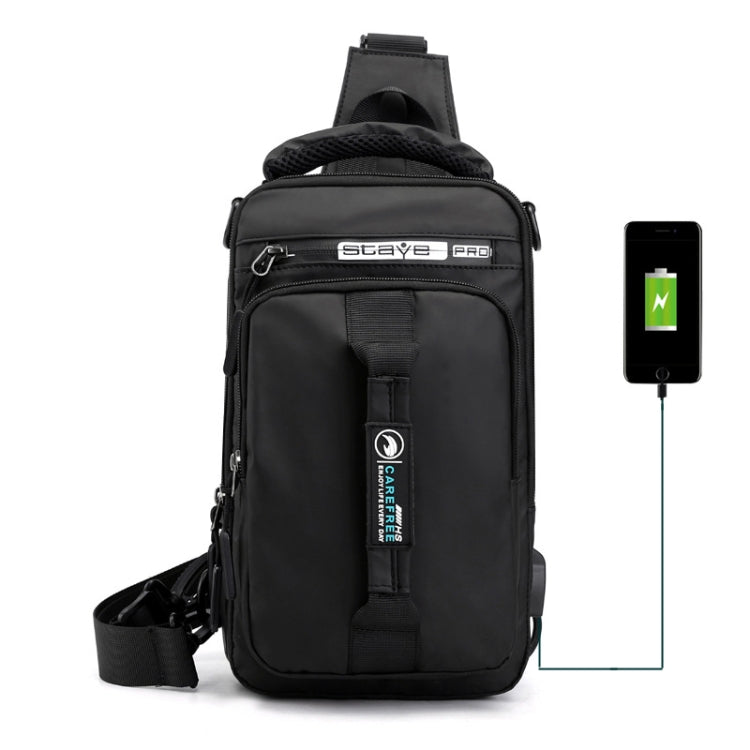 HaoShuai 1100-1 Men Chest Bag Multifuncional Single / Double Shoulder Backpack con puerto de carga USB externo, 1100-1 Khaki, 1100-1 Dark Blue, 1100-1 Black, 1100-1 Gray, 1100-1 Army Green